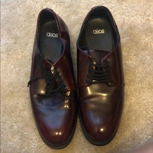 ASOS Dark Burgundy Brown Oxford shoes